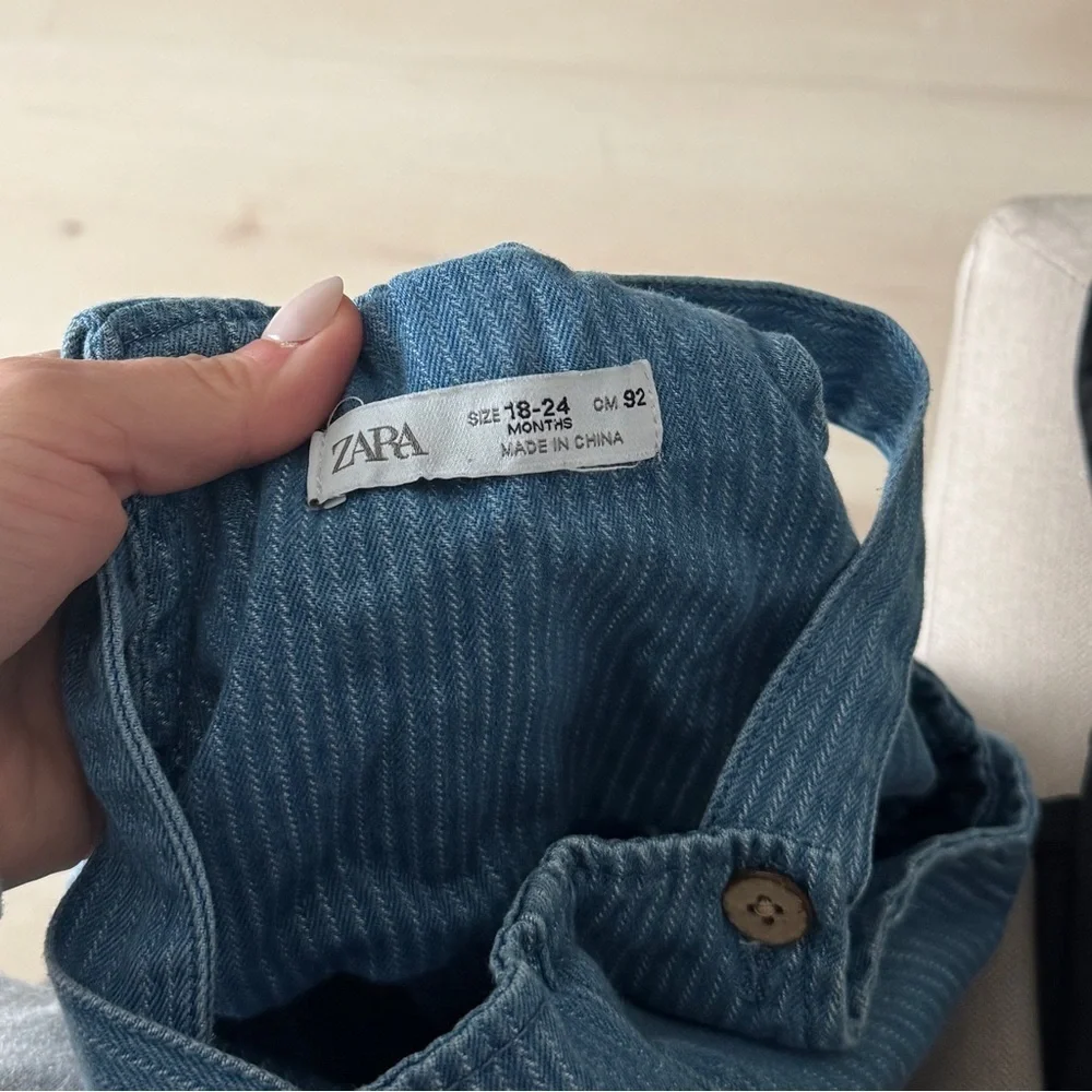 Zara Kids overalls twill toddler baby girl boy unisex striped longall jumpsuit